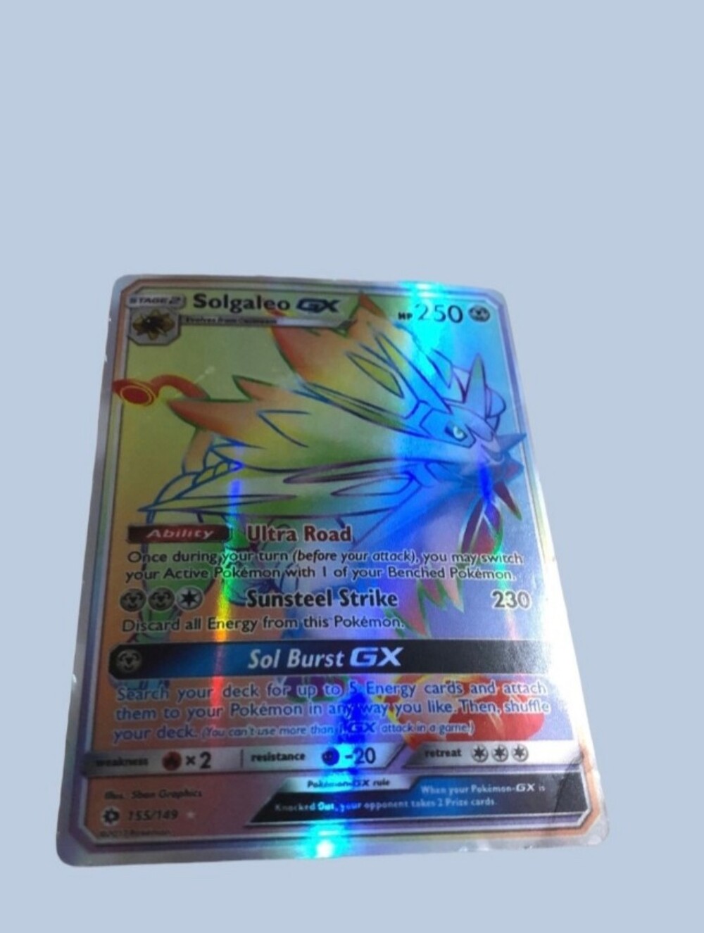 Pokémon Solgaleo-GX 155/149 Rainbow Rare Secret Rare Sun & Moon Holo Card